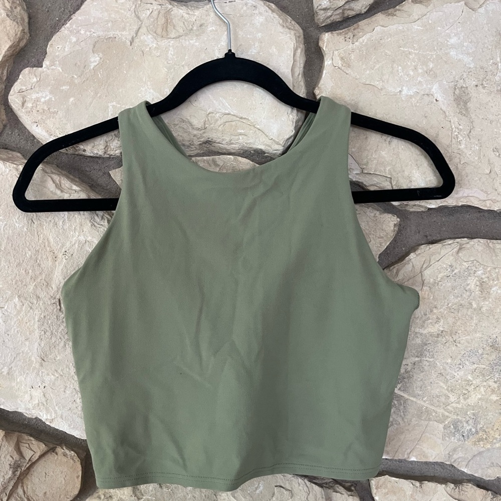 Athleta Sage Green Athletic Cropped Tank Top S P